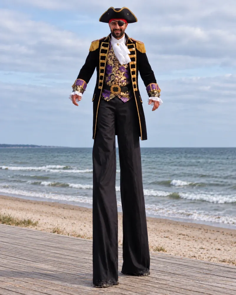 Kojūkininkas piratas paplūdimyje